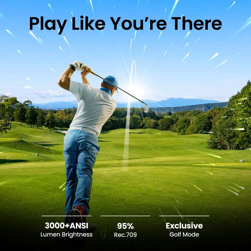 BenQ AH30ST 3000-Lumen Short Throw 1080P LED Golf Simulator Projector - Image 8