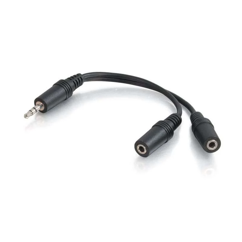 Cables To Go 0.5ft 3.5mm Male To (2) 3.5mm Female Y Cable - Image 2
