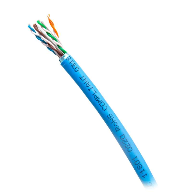 Cables To Go 1000ft (304.8m) TAA-Compliant Cat6 Bulk Foil Shield (F/UTP) Ethernet Network Cable with Solid Conductors-Riser CMR -Rated - Blue