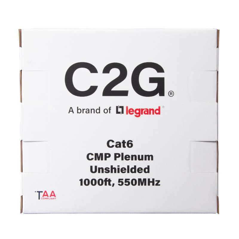 Cables To Go 1000ft (304.8m) TAA-Compliant Cat6 Bulk Unshielded (UTP) Ethernet Network Cable with Solid Conductors-Plenum CMP-Rated - Green - Image 3