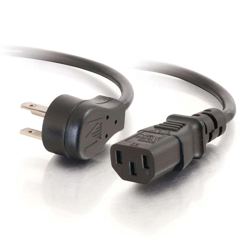 Cables To Go 3ft (0.9m) 18 AWG Universal Flat Panel Power Cord (NEMA 5-15P to IEC320C13) - TAA Compliant