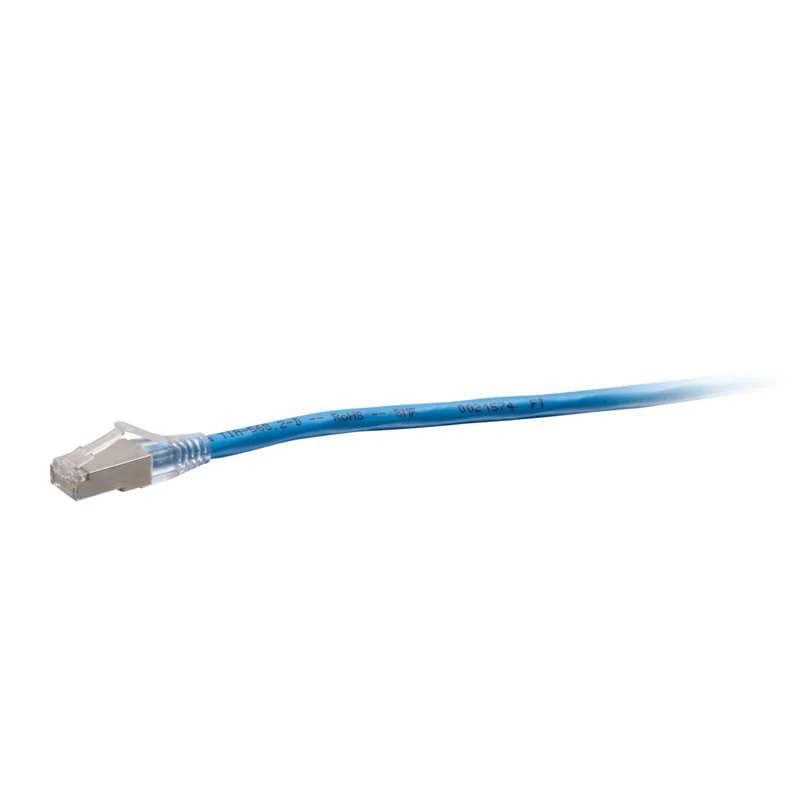 Cables To Go 8ft (2.4m) F-Series Cat6a Snagless Shielded (STP) Network Cable - Blue, TAA Complaint