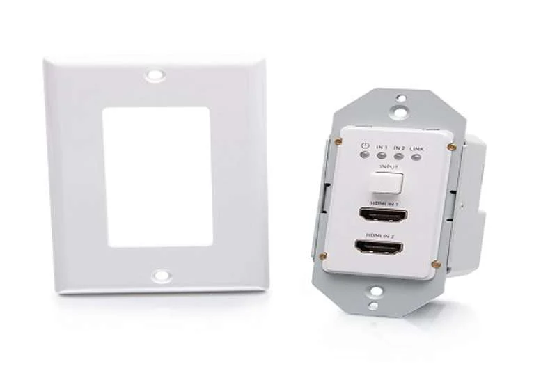 Cables To Go Dual HDMI HDBaseT + RS232 over Cat Extender Single Gang Wall Plate Transmitter