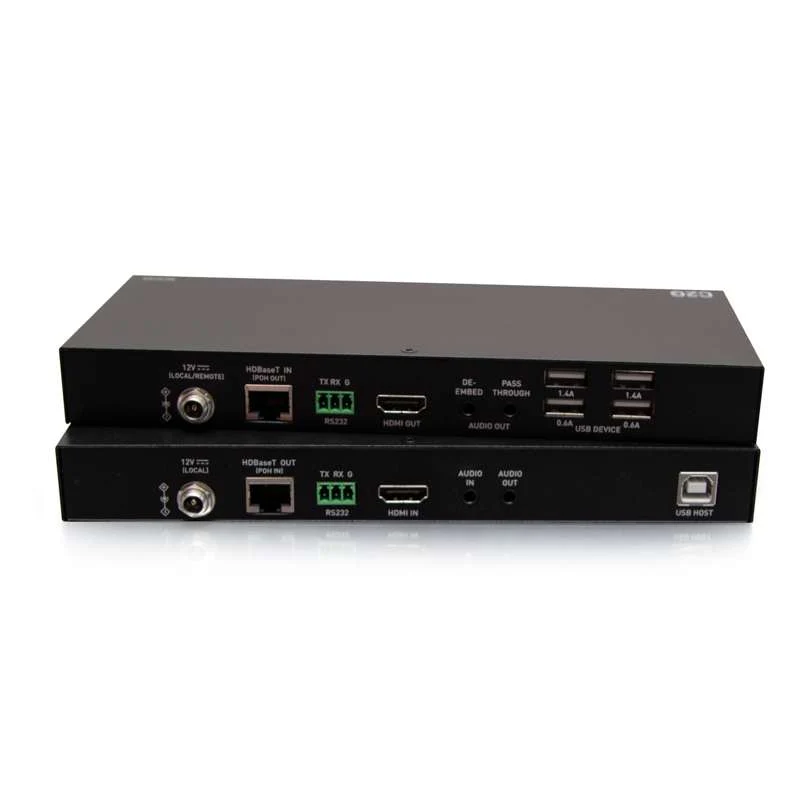 Cables To Go HDMI HDBaseT + 3.5mm, USB-B to A, and RS232 over Cat Extender Box Transmitter to Box Receiver - 4K 60Hz - Image 6