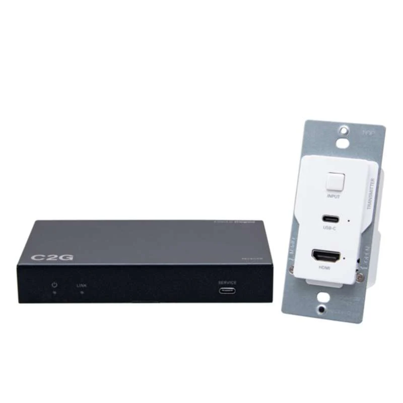 Cables To Go HDMI HDBaseT + USB-C Data and Video Over Cat Extender Wall Plate Transmitter to Box Receiver - 4K - Image 9
