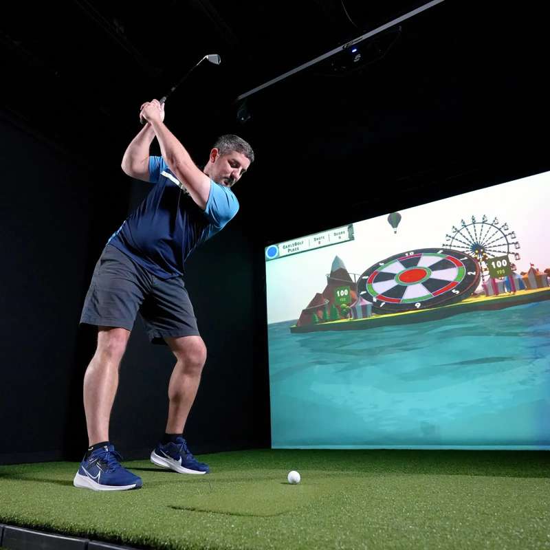 Carl's Place Pro Golf Simulator Enclosure Kit (10' × 13' × 10') with High‑Contrast Gray Premium Golf Screen - Image 4