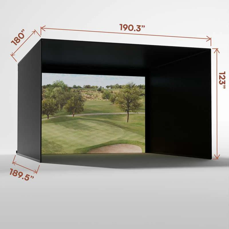 Carl's Place Pro Golf Simulator Enclosure Kit (10' × 15'5" × 15') with Premium Impact Golf Screen