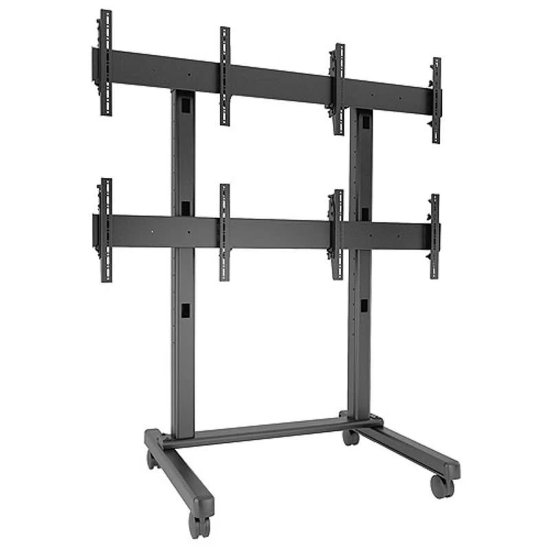 Chief Fusion Large 2x2 Freestanding Video Wall Mobile TV Cart - 42-50 Inch TVs - TAA Compliant - Black