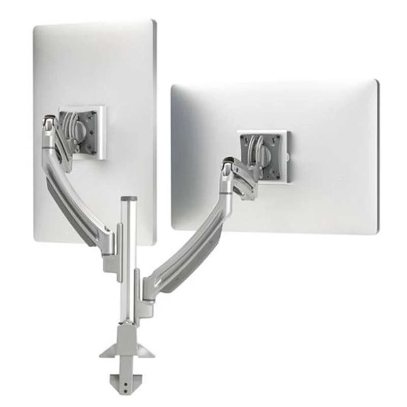 Chief Kontour K1C Dynamic Dual Monitor Arm Desk Mount - For 10-30 Inch Monitors - TAA Compliant - Silver