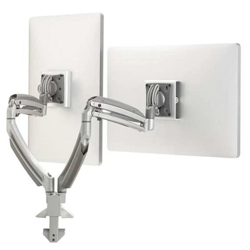 Chief Kontour K1D Dynamic Dual Monitor Arm Desk Mount - For 10-32 Inch Monitors - TAA Compliant - Silver