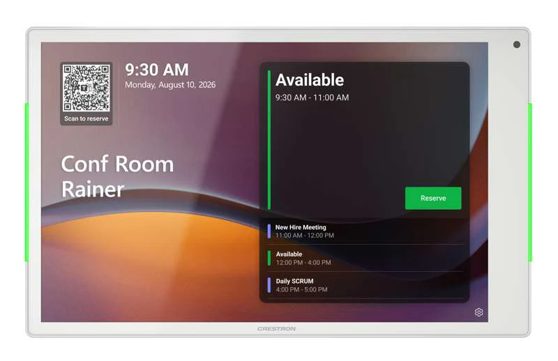 Crestron 10.1 in. Room Scheduling Touch Screen, White - Image 2