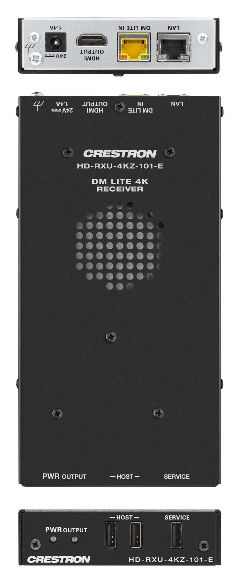 Crestron 4K60 4:4:4 DM Essentials Transmitter Receiver Pair for USB-C DisplayPort, USB 2.0, and Ethernet Signal Extension over CATx Cable - Image 3