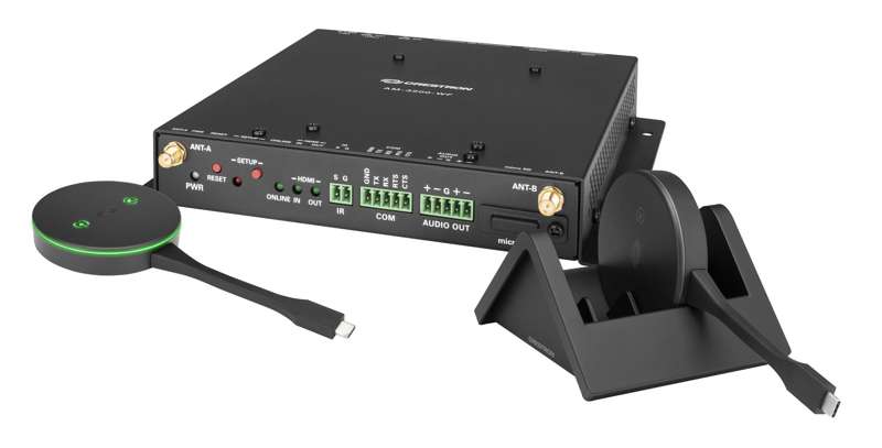 Crestron AirMedia Series 3 Kit with AM-3200-WF Receiver, two AM-TX3-100 Adaptors, and Cradle