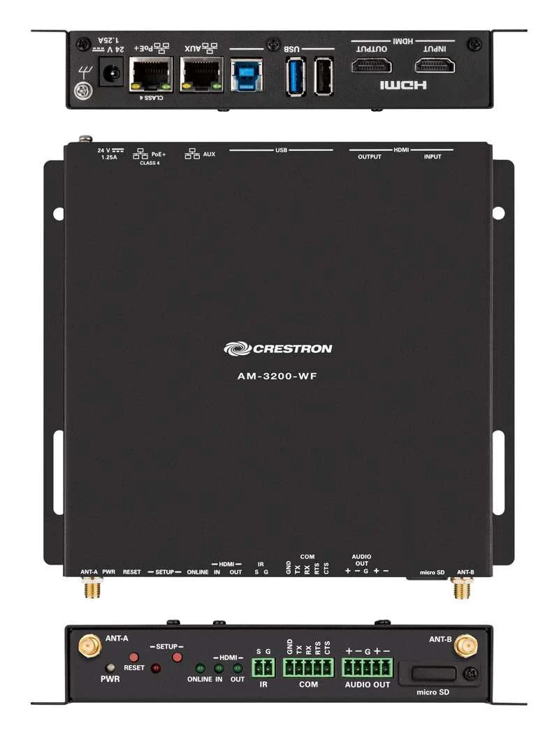 Crestron AirMedia Series 3 Kit with AM-3200-WF Receiver, two AM-TX3-100 Adaptors, and Cradle - Image 2
