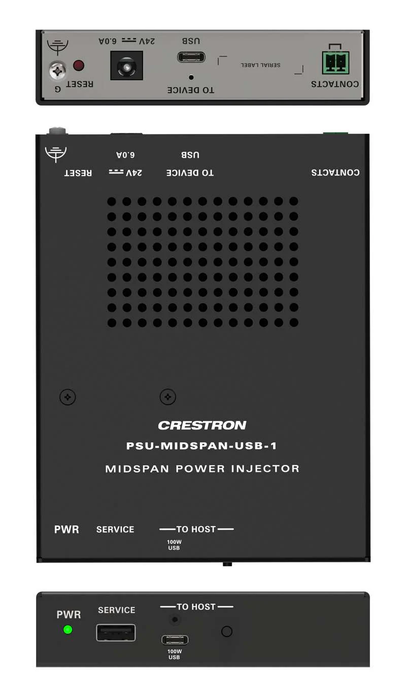 Crestron Single Channel Midspan USB Power Injector with Cables - Image 3