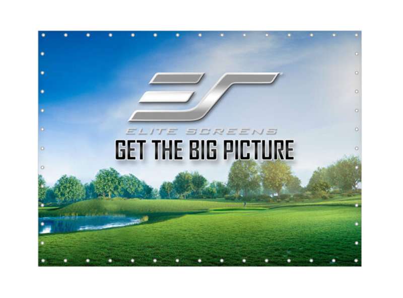 Elite Screens GolfSim DIY, Do-it-Yourself ImpactWhite 360 Golf Impact Screen Material, Velvet Border with Metal Grommets, 118.1" x 118.1", Folded Packing - Image 2