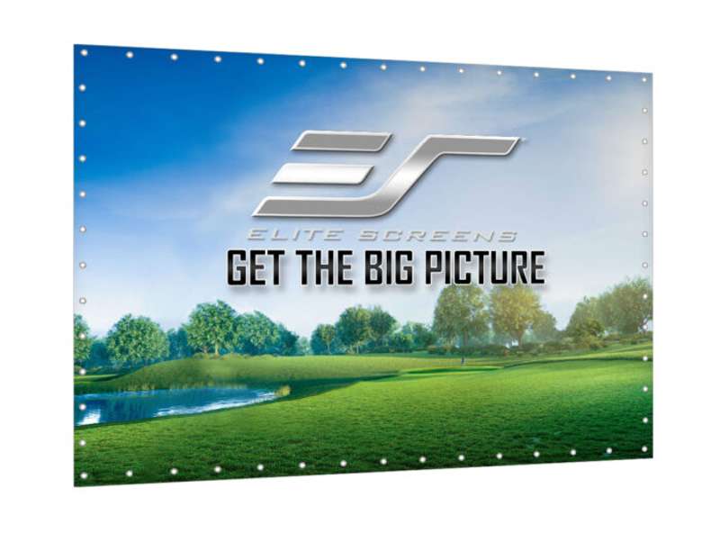 Elite Screens GolfSim DIY, Do-it-Yourself ImpactWhite 360 Golf Impact Screen Material, Velvet Border with Metal Grommets, 118.1" x 118.1", Folded Packing - Image 3