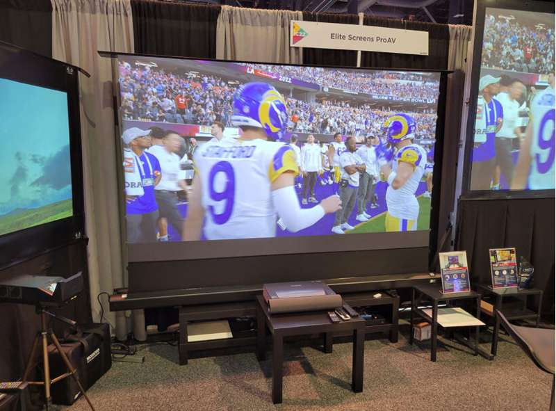 Elite Screens Kestrel Tab-Tension DarkUST Series, 120-inch Diag. 16:9 Electric Screen, DarkUST Material - Image 10