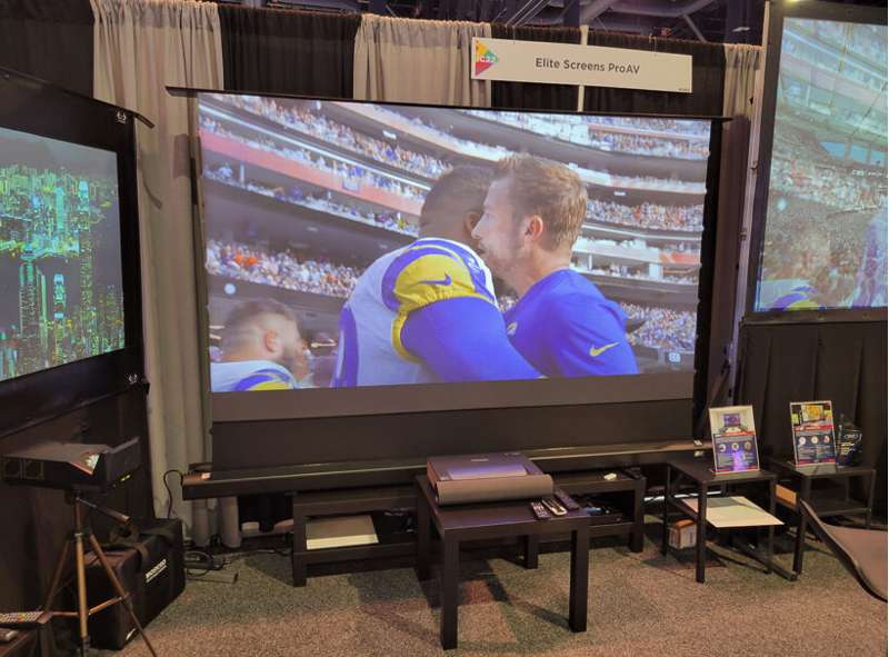 Elite Screens Kestrel Tab-Tension DarkUST Series, 120-inch Diag. 16:9 Electric Screen, DarkUST Material - Image 9
