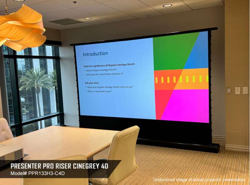 Elite Screens Presenter Pro Riser CineGrey 4D Series, 133-inch Diag. 16:9 Electric Screen, CineGrey 4D Material - Image 7