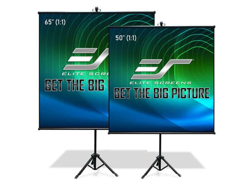 Elite Screens Tripod Lite Wall Series, 50-inch Diag., 1:1 Tripod Screen, MaxWhite Material