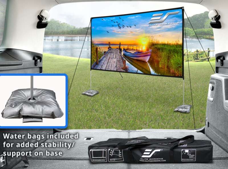 Elite Screens Yard Master Lite Series, 125-inch Diag., 16:9 Portable Screen, SilkWhite 2 Material - Image 7