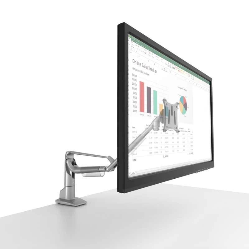 Kanto Single-Monitor Gas Shock Desktop Mount for 17-inch to 32-inch Displays - Silver - Image 2