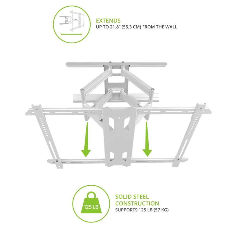 Kanto Full Motion TV Wall Mount for 37-inch to 75-inch TVs - White - Image 13