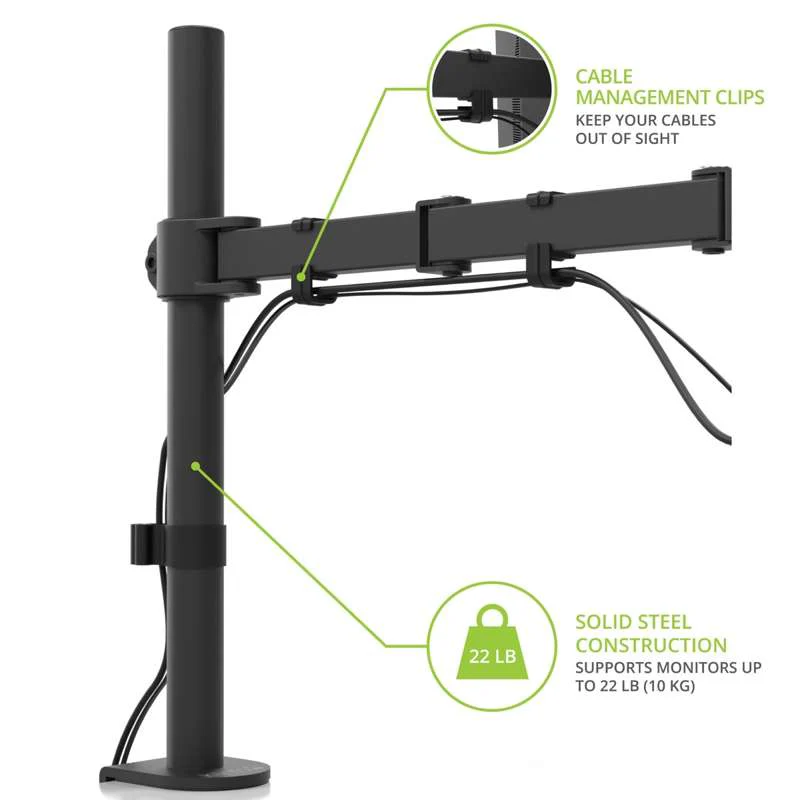 Kanto Height Adjustable Desktop Arm Single Monitor Stand for 17" to 34" Monitors - Image 14