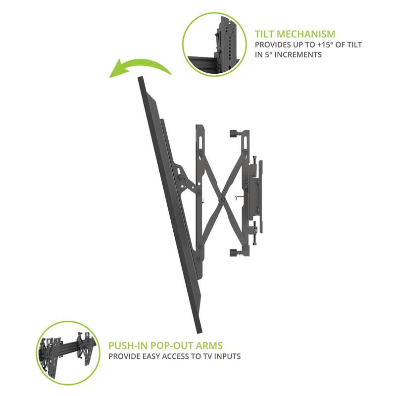 Kanto Menu Board Wall Mount System with Tilting Arms for 40" - 60" TVs, 3 Screens - Image 8
