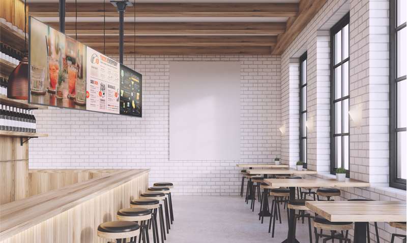 Kanto Menu Board Ceiling Mount System with Tilting Arms for 40-Inch to 60-Inch TVs (2 wide, 1 high, 1 sided) - Image 14