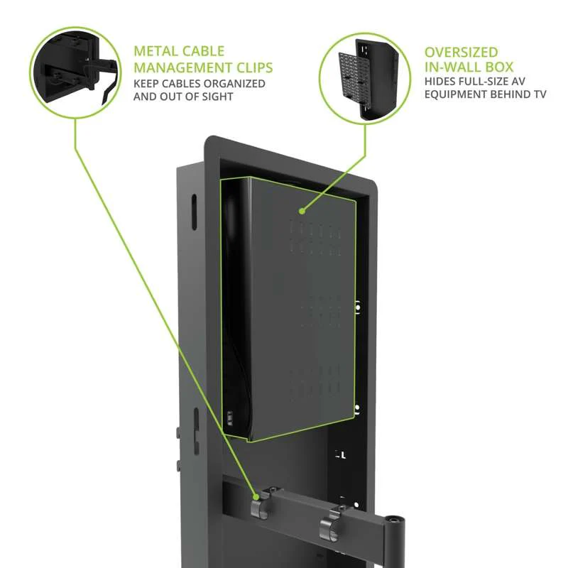 Kanto Pro Series Recessed In-wall Full Motion Articulating TV Mount for 65" - 90" TVs - Image 11
