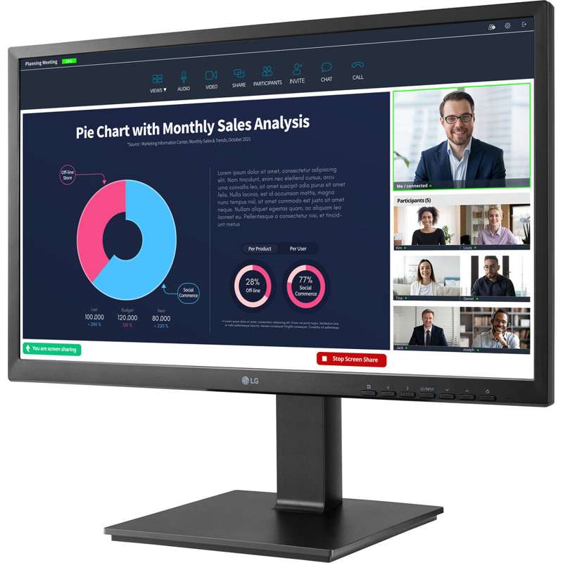 LG Electronics 24 in FHD IPS Monitor with USB-C, Adjustable Stand, and Built-In Speakers