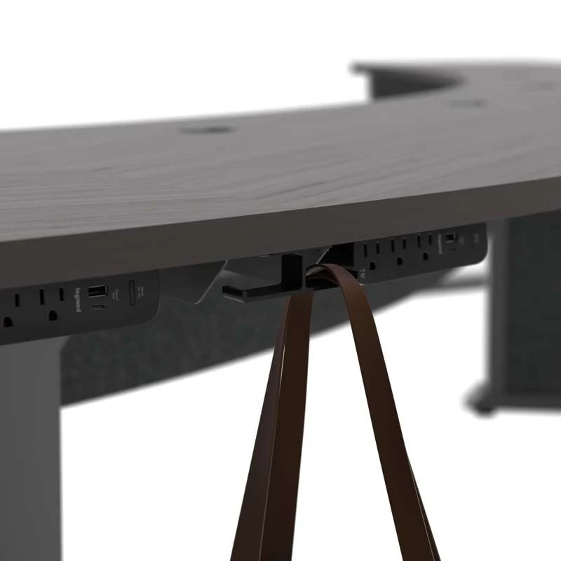 Middle Atlantic Forum Arc Table - Conference Table For Up To 7 People - 184in Arc - 30in Seated Height - Dark Finish - Image 5