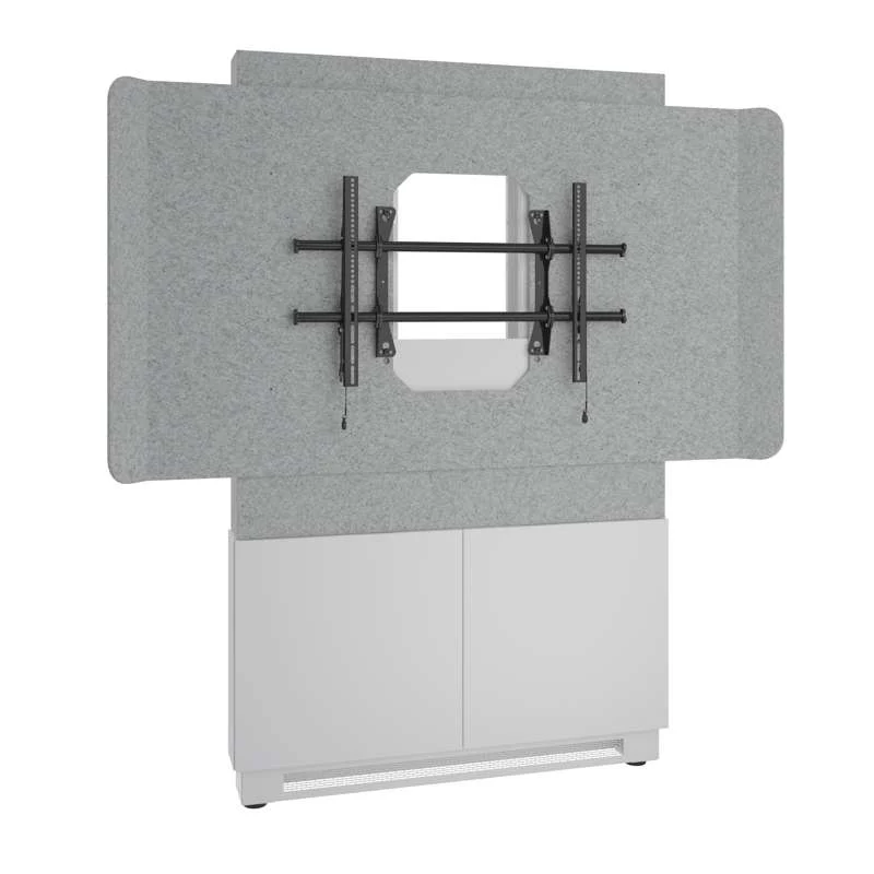 Middle Atlantic Forum Floor-to-Wall Mounted 48" (2-Bay) Display Stand for (1) 66" to 75" Display, Light Finish