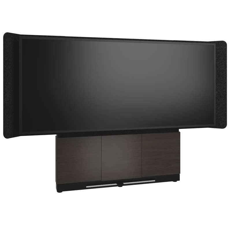 Middle Atlantic Forum Floor-to-Wall Mounted 66" (3 Bay) Display Stand for (1) 105" 21:9 Ultra-Wide Display, Dark Finish