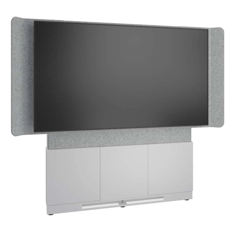Middle Atlantic Forum Floor-to-Wall Mounted 66" (3 Bay) Display Stand for (1) 76" to 85" Display, Light Finish