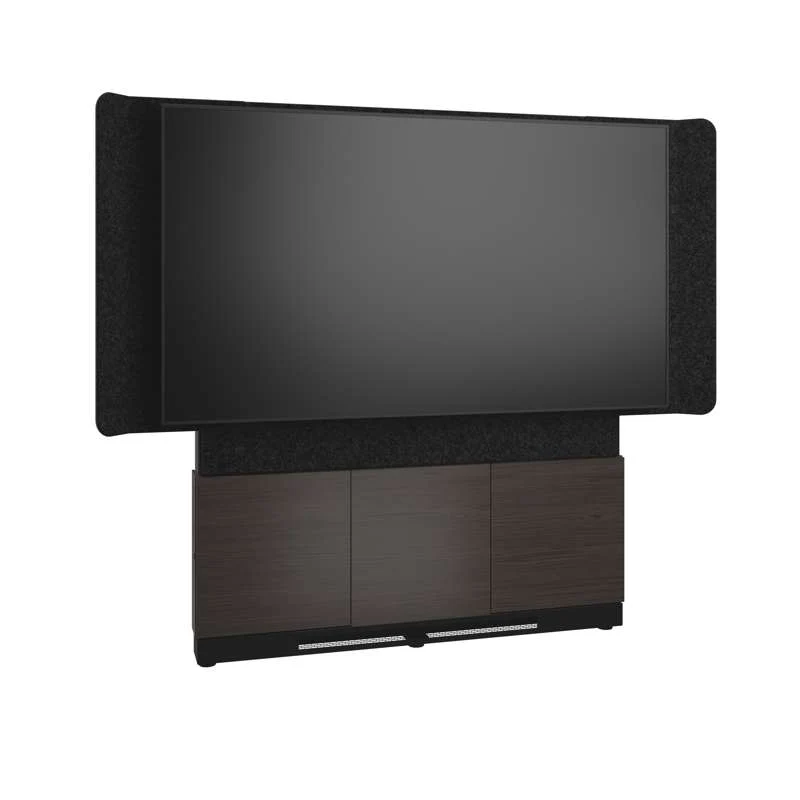 Middle Atlantic Forum Floor-to-Wall Mounted 66" (3 Bay) Display Stand for (1) 86" to 100" Display, Dark Finish