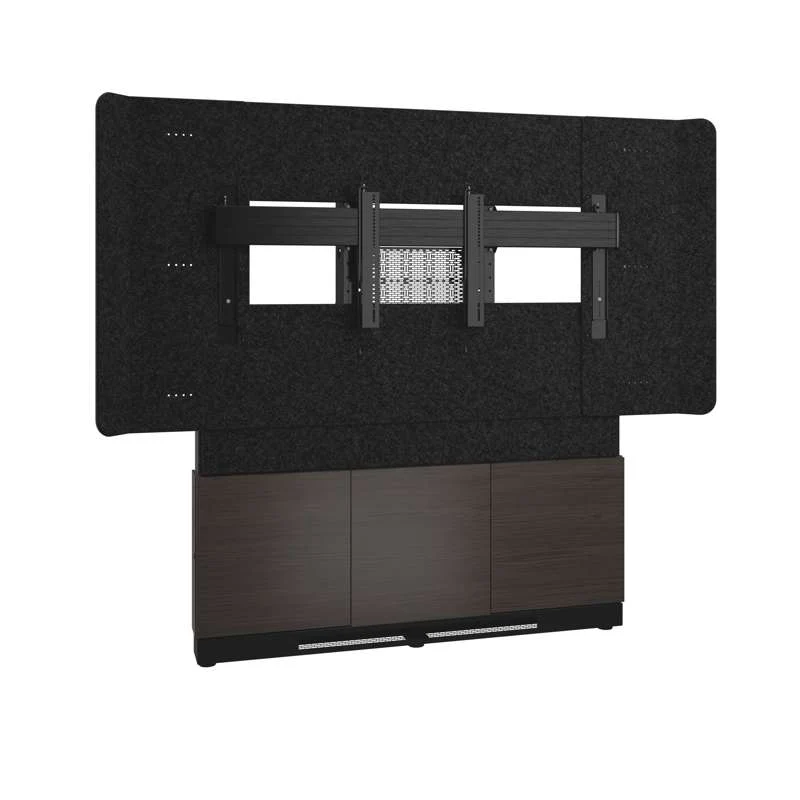 Middle Atlantic Forum Floor-to-Wall Mounted 66" (3 Bay) Display Stand for (1) 86" to 100" Display, Dark Finish - Image 2