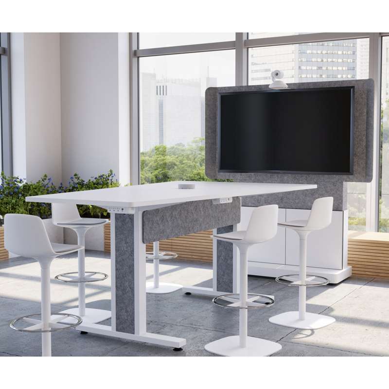 Middle Atlantic Forum Free-Standing 48" (2-Bay) Display Stand for (1) 56" to 65" Display, Light Finish - Image 3