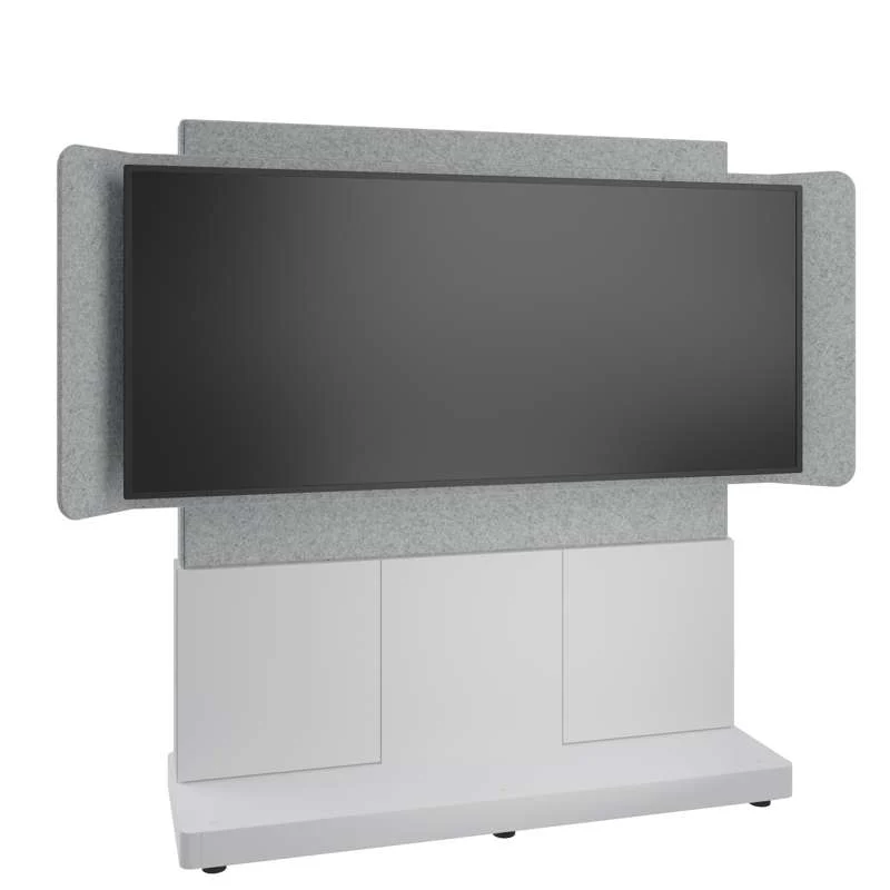 Middle Atlantic Forum Free-Standing 66" (3 Bay) Display Stand for (1) 81" 21:9 Ultra-Wide Display, Light Finish