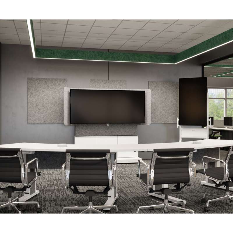 Middle Atlantic Forum Free-Standing 66" (3 Bay) Display Stand for (1) 81" 21:9 Ultra-Wide Display, Light Finish - Image 3