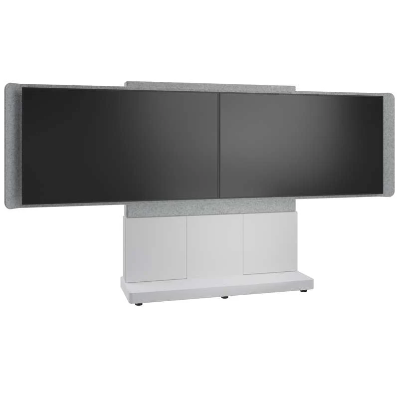 Middle Atlantic Forum Free-Standing 66" (3 Bay) Display Stand for (2) 50" to 55" Display, Light Finish