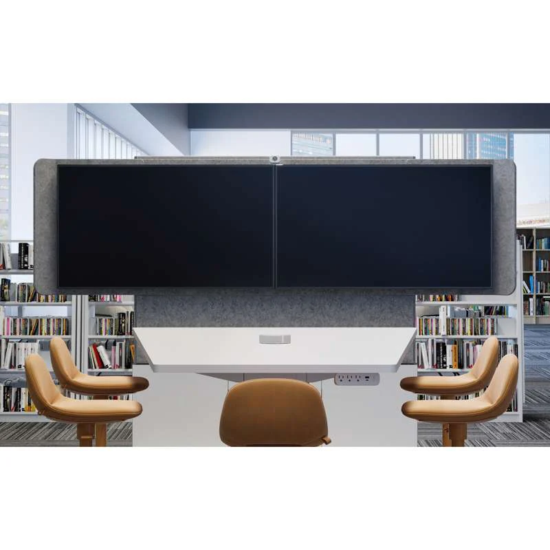 Middle Atlantic Forum Free-Standing 66" (3 Bay) Display Stand for (2) 50" to 55" Display, Light Finish - Image 3