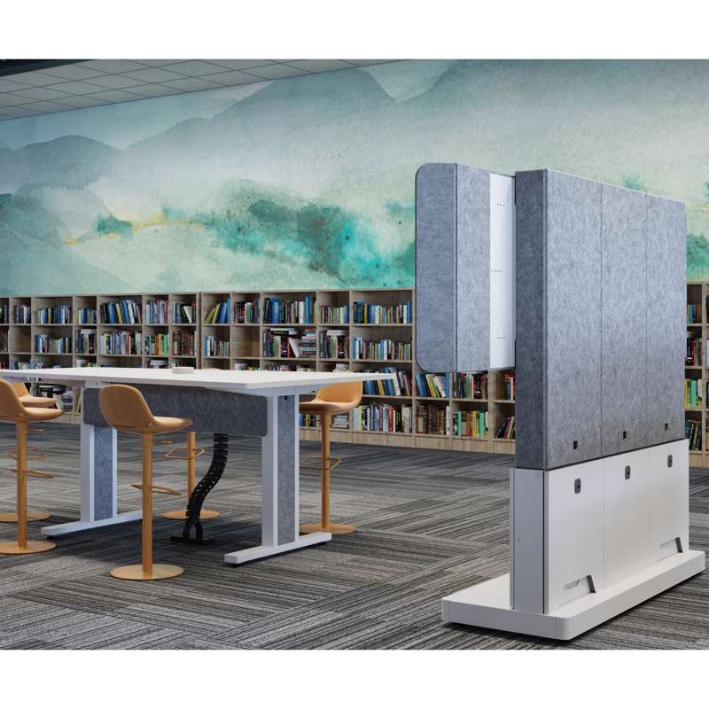 Middle Atlantic Forum Free-Standing 66" (3 Bay) Display Stand for (2) 50" to 55" Display, Light Finish - Image 4