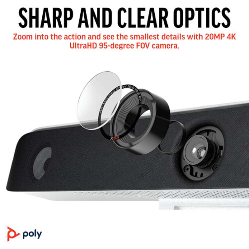 Poly STUDIO X52 Video Bar for Mid-Sized Meeting Room - Image 6