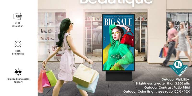 Samsung OHA Series 75" Weatherproof All-in-One Outdoor Signage for Business - Image 3