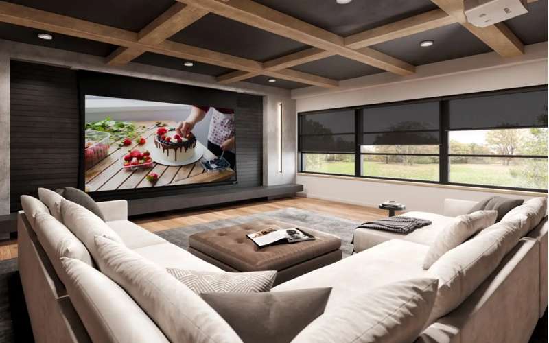 Screen Innovations Solo 3 Indoor Flush Mount Electric Screen, 73'' x 116'' with Slate 1.2 Material - Image 3