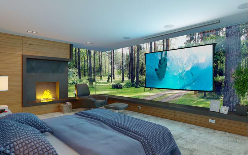 Screen Innovations Zero-G Motorized External Mount Screen, 49'' x 87'' with Slate 1.2 Material - Image 4