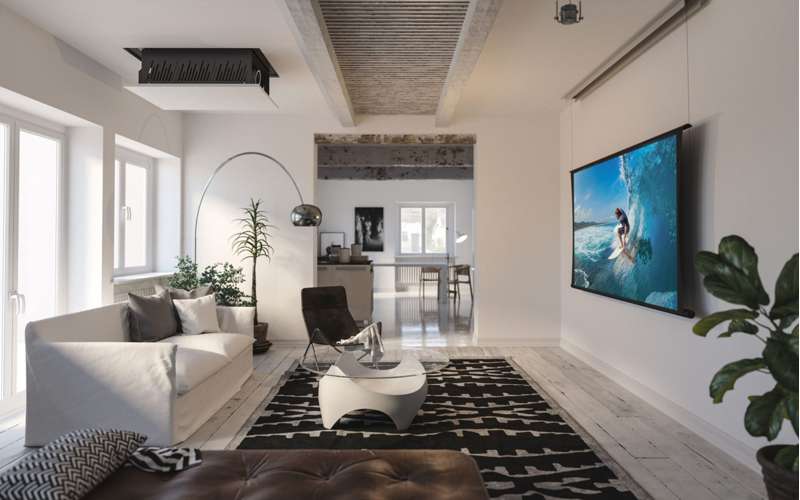 Screen Innovations Zero-G Motorized Flush Mount Screen, 54'' x 96'' with Pure White Material - Image 5